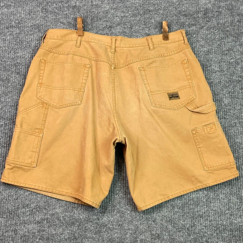 Big Smith Carpenter Shorts Mens 40 Brown Canvas Duck Utility Workwear Cotton